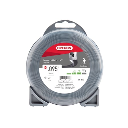 Oregon Magnum Gatorline Square Trimmer Line, .095" by 50' Donut 69-190